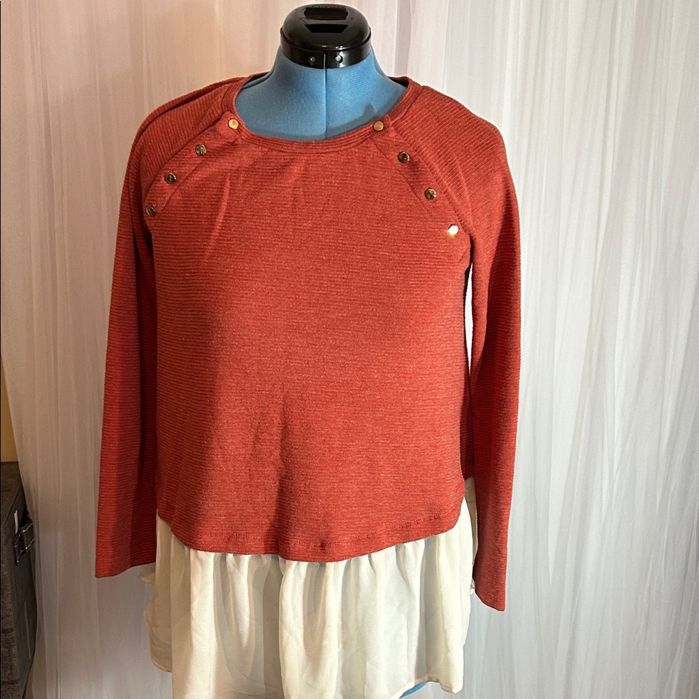 Time and Tru Rust Knit Top Maternity